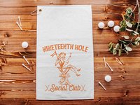 19th hole social club carolina blue golf towel with hook