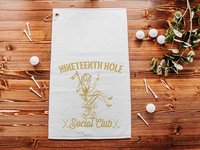 19th hole social club carolina blue golf towel with hook