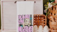 Slow as molasses sloth hand towels, moove over heifer farmhouse bathroom decor, winner winner funny chicken kitchen towels for summer, gifts