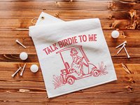Talk birdie to me carolina blue  golf towel with hook