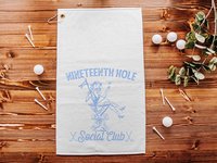 19th hole social club carolina blue golf towel with hook