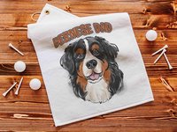 personalized Bernese mountain dog golf towel clip on golf bag accessories, dog dad golf gifts for men, golfing gear, Bernese gifts, golfer