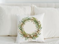 Boho wreath throw pillows 