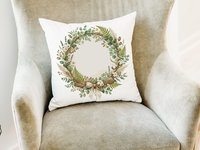 Boho wreath throw pillows 