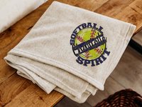 Personalized Navy Softball Throw Blanket with Name, 50x60