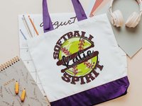 CapableByDesign personalized softball spirit matching tote bag and wristlet