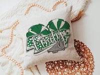 Personalized Carolina Blue Cheer Pom-Pom Pillow with Name, 18x18