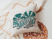 Personalized Carolina Blue Cheer Pom-Pom Pillow with Name, 18x18