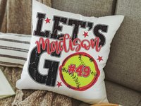 CapableByDesign personalized name and number throw pillows