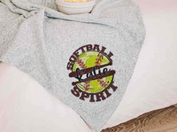 CapableByDesign personalized team spirit softball throw blanket with name