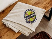 Personalized Yellow Softball Throw Blanket with Name, 50x60