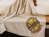 CapableByDesign personalized team spirit softball throw blanket with name