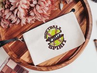 CapableByDesign personalized softball spirit matching tote bag and wristlet