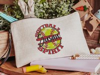 CapableByDesign personalized softball spirit matching tote bag and wristlet