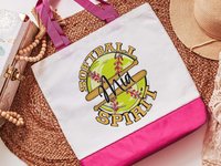 CapableByDesign personalized softball spirit matching tote bag and wristlet