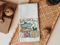 CapableByDesign Personalized hello fall from your city and state pillows and matching towels
