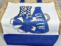 CapableByDesign personalized cheerleader tote bags