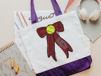 CapableByDesign personalized softball tote bag