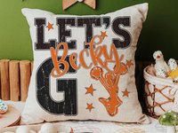 CapableByDesign personalized lets go cheer pillow with name