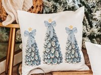CapableByDesign oyster shell Christmas tree Christmas pillows and matching towels