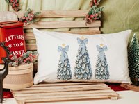 CapableByDesign oyster shell nautical Christmas tree trio throw pillow and matching towels