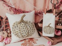 CapableByDesign Oyster shell pumpkin throw pillows and towels