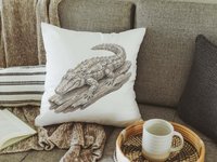 CapableByDesign oyster alligator throw pillows and matching towels