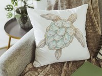 CapableByDesign oyster sea turtle throw pillows and matching towels