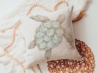 CapableByDesign oyster sea turtle throw pillows and matching towels