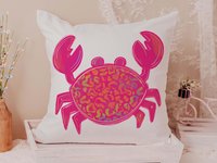 CapableByDesign Colorful crab throw pillows and matching towels