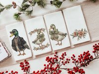 CapableByDesign Bling Mallard, Floral Mallard, Mallard with Bow, and a coordinating floral towels