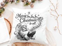 CapableByDesign merry Christmas to all Santa throw pillows