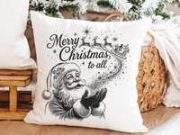 CapableByDesign merry Christmas to all Santa throw pillows