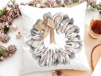 CapableByDesign oyster shell throw pillows and matching towels