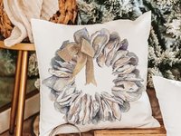 CapableByDesign oyster shell throw pillows and matching towels
