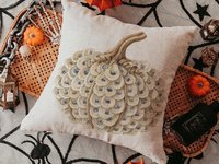 CapableByDesign Oyster shell pumpkin throw pillows