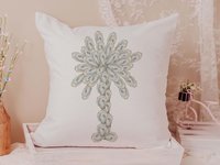 CapableByDesign oyster palmetto tree throw pillows and matching towels