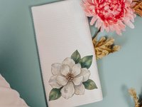 CapableByDesign oyster shell magnolia throw pillows and matching towels
