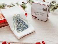 CapableByDesign oyster shell Christmas tree pillows and matching towels