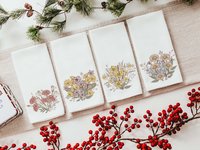 CapableByDesign Birth flower of the year set of 12 towels