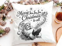 CapableByDesign merry Christmas to all Santa throw pillows