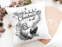 CapableByDesign merry Christmas to all Santa throw pillows