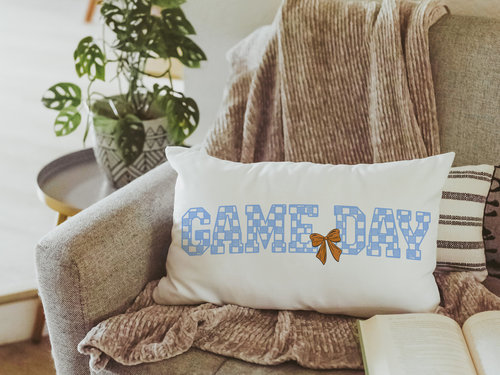 Columbia Blue Basketball Throw Pillow