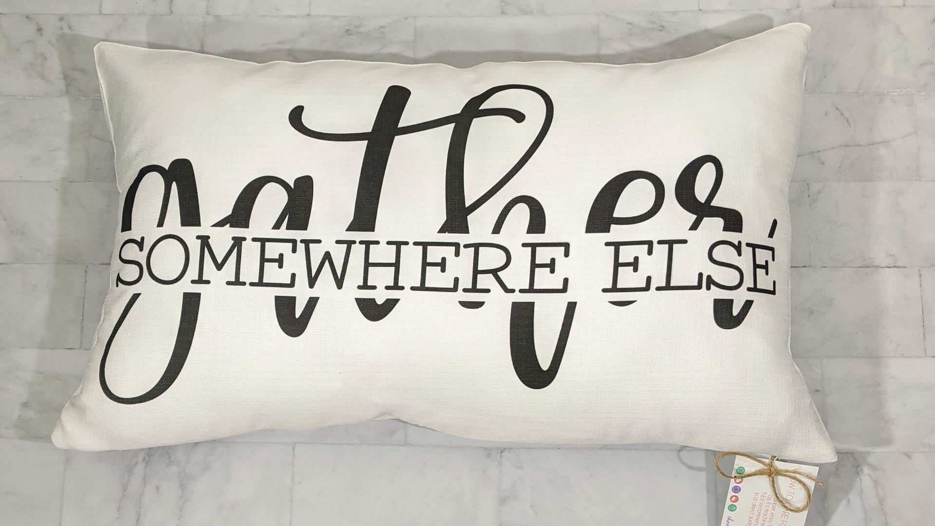 gather somewhere else funny throw pillow for couch, anti social introvert gift, best friend birthday gifts for her, new home gift for women