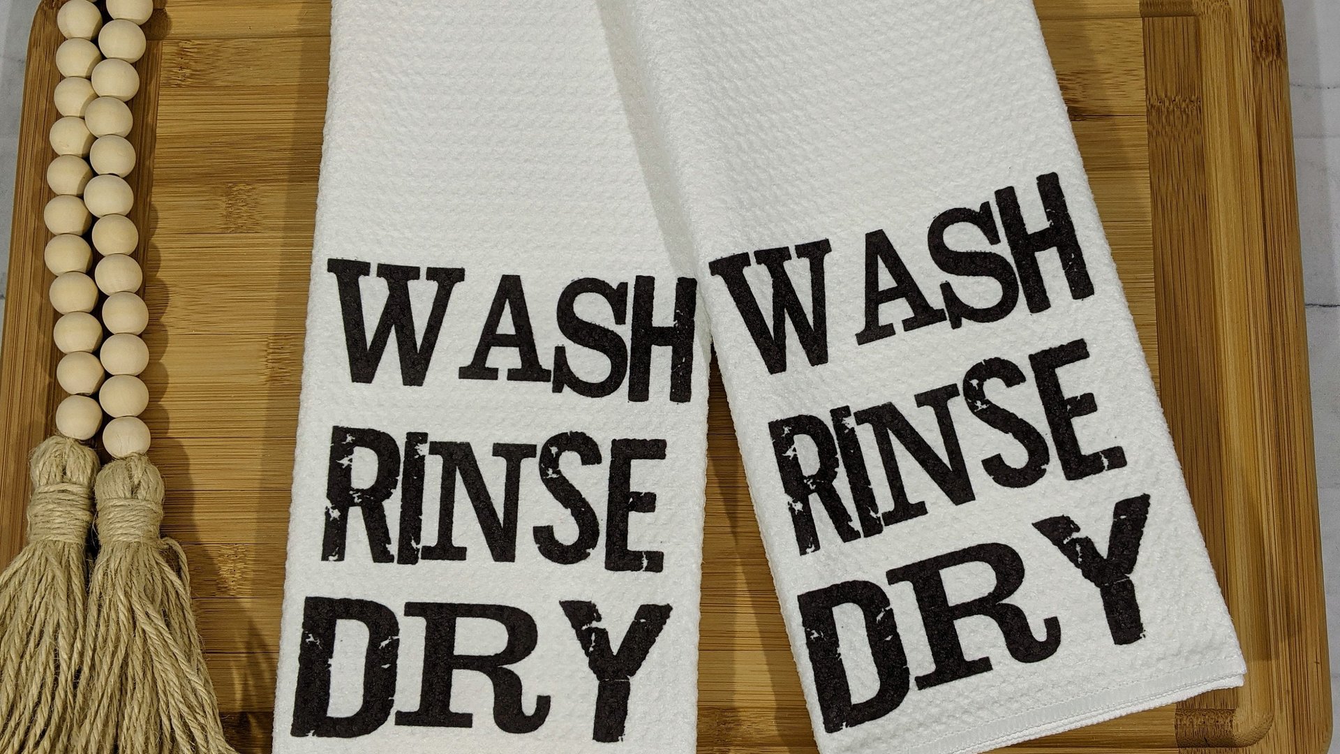 wash the dish kitchen towels with sayings, new apartment gift for women, bridal shower kitchen gift, black and white hand towels for kitchen