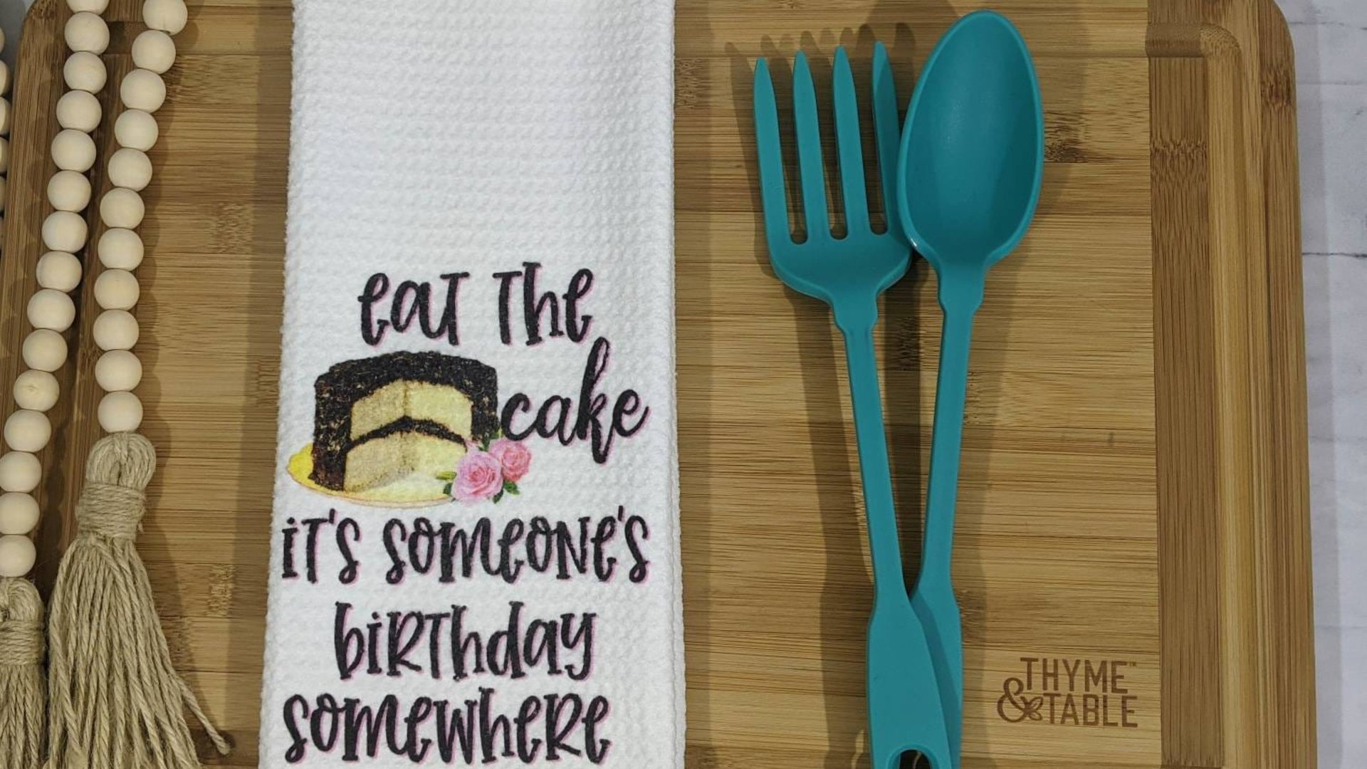 hole food donut kitchen decor, baking gifts for her, eat the cake kitchen towels, baker gifts for women, baking bridal shower kitchen gifts