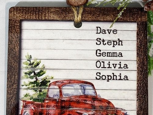 Personalized Red Truck Christmas Ornament, 3.14in
