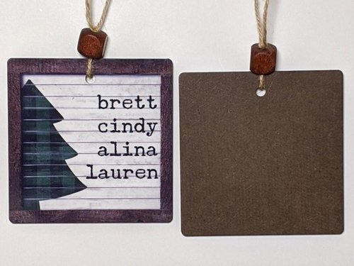 Personalized Hot Chocolate Christmas Ornament and Stocking Tag