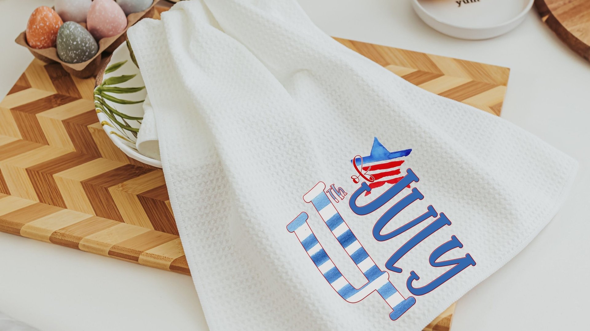 4th of July kitchen towels, patriotic decor for home, July birthday gifts for her, hostess gift ideas, home sweet home dish towel, new home