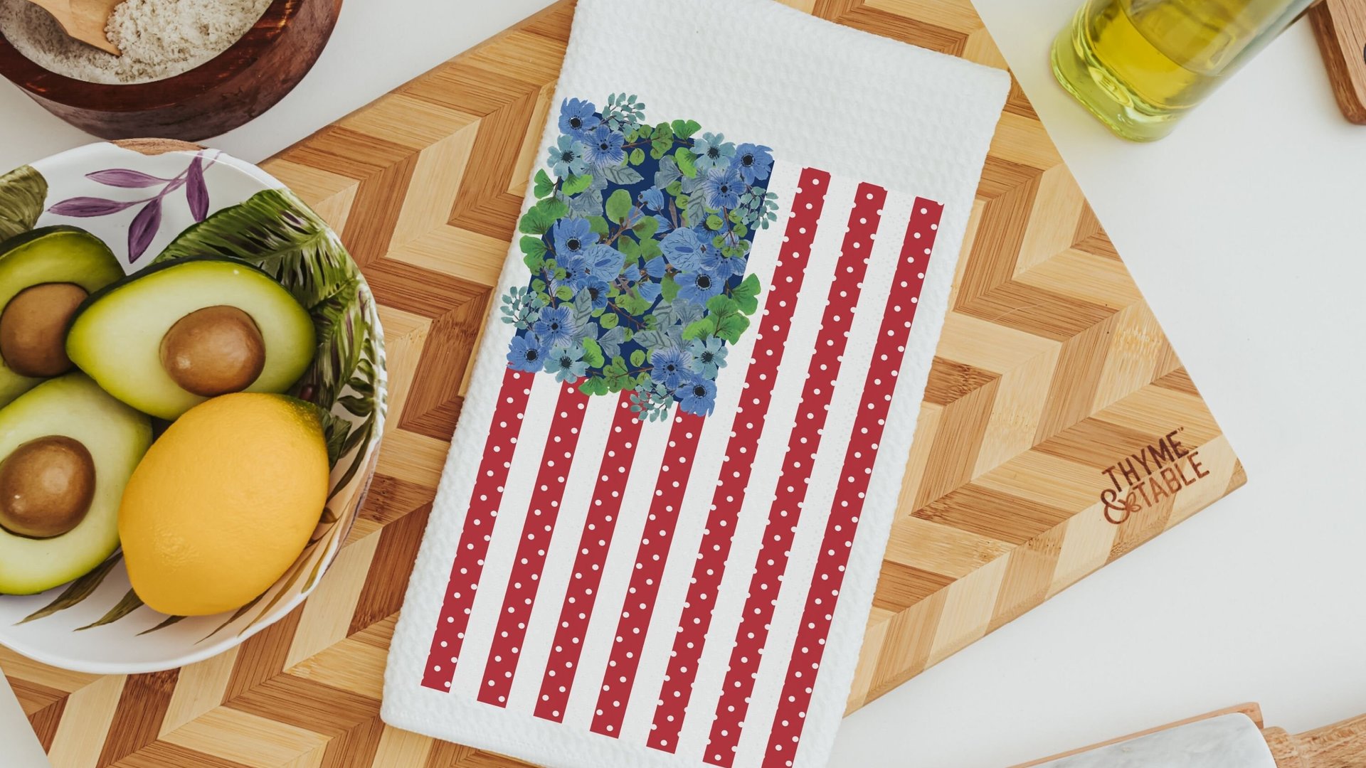 4th of July kitchen towels, patriotic decor for home, July birthday gifts for her, hostess gift ideas, home sweet home dish towel, new home